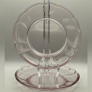 Elegant Pink Glass Plate Set‎ 8.5"​